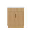 Meuble-lavabo sur pied cannelé de 71 cm (28 po) avec lavabo en céramique intégrée, tablette réglable, faux tiroir et portes à fermeture amortie, chêne naturel