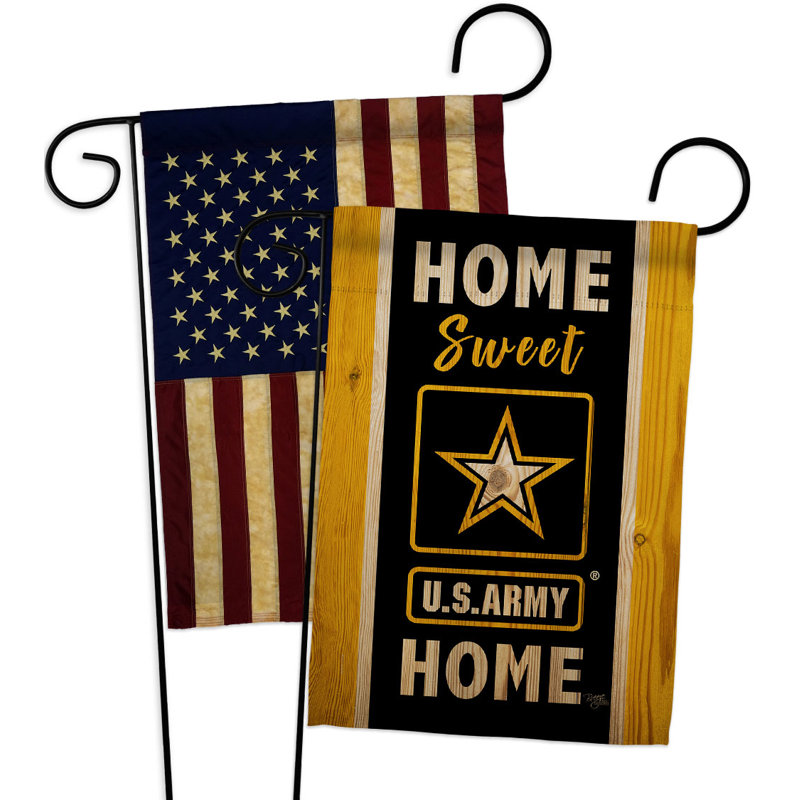 Drapeau de jardin en polyester 18 po x 13 po Home Sweet US Army