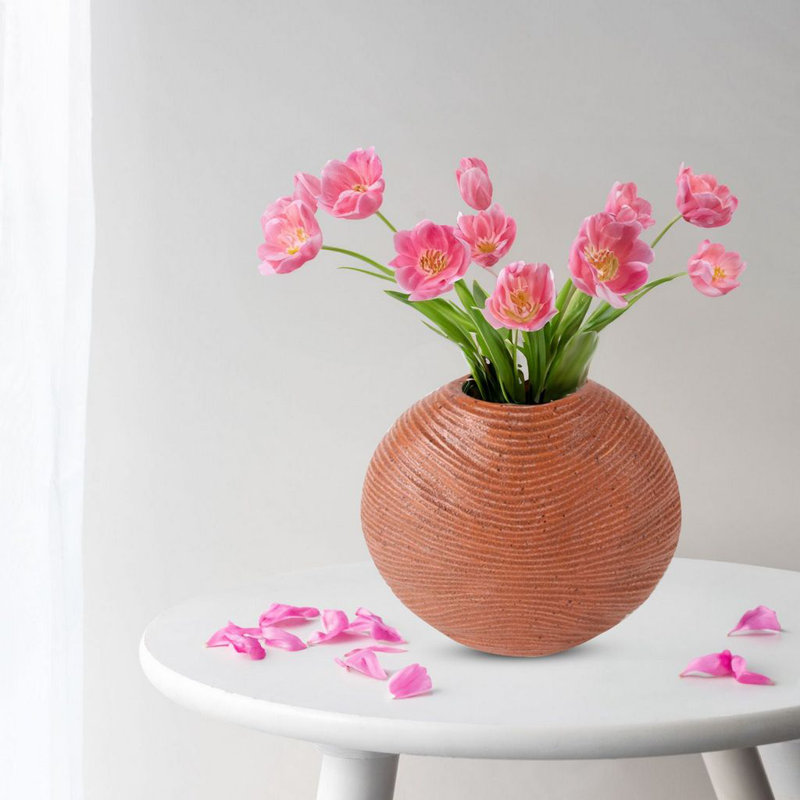 Nahshu Ceramic / Porcelain Table Vase, Orange