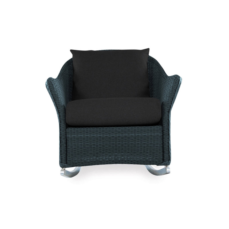 Weekend Retreat Outdoor Rocker Chair, Canvas Black Sunbrella® Canvas, Pewter