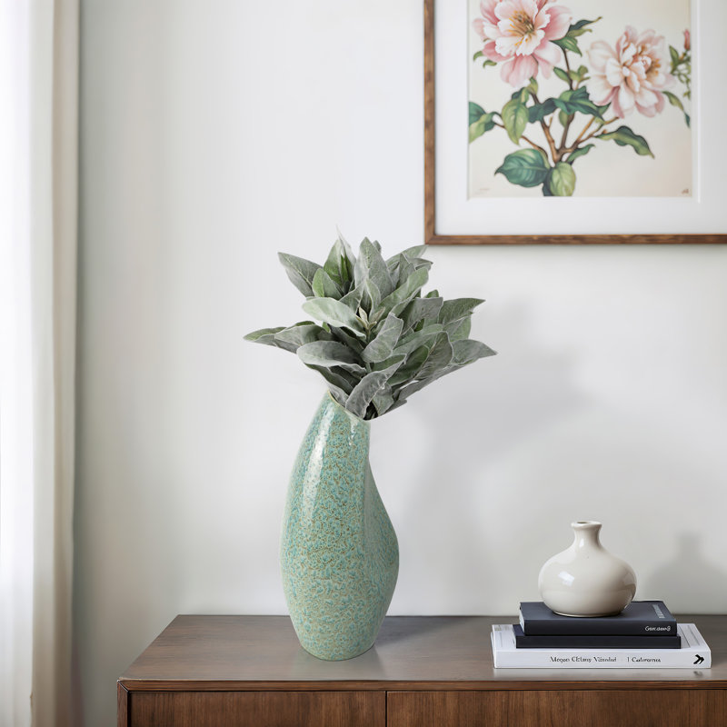 Vase décoratif en faïence - Design incurvé moderne, pièce décorative en céramique fabriquée à la main pour une décoration intérieure élégante