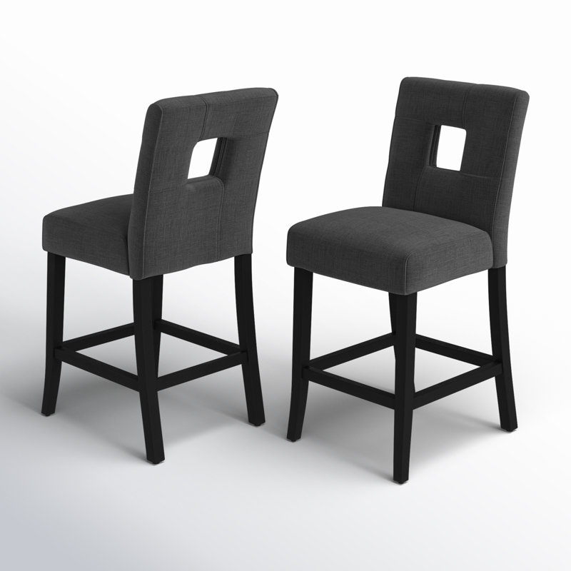 Tabouret de comptoir 26,25 po Aayush, Lin gris foncé
