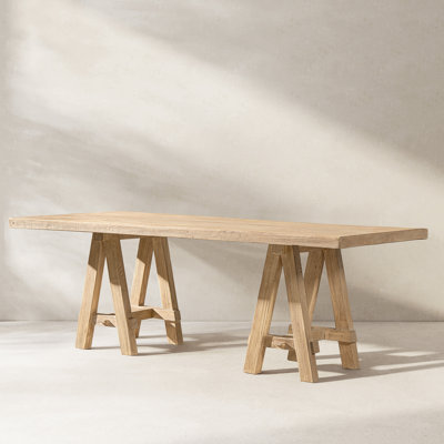 Hawthorne 84" Solid Reclaimed Elm Trestle 8-Person Dining Table