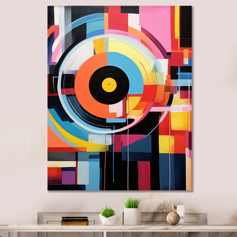 Popart, disque vinyle Reverie I sur toile, Toile tendue, H 20 po x l 12 po x P 1 po