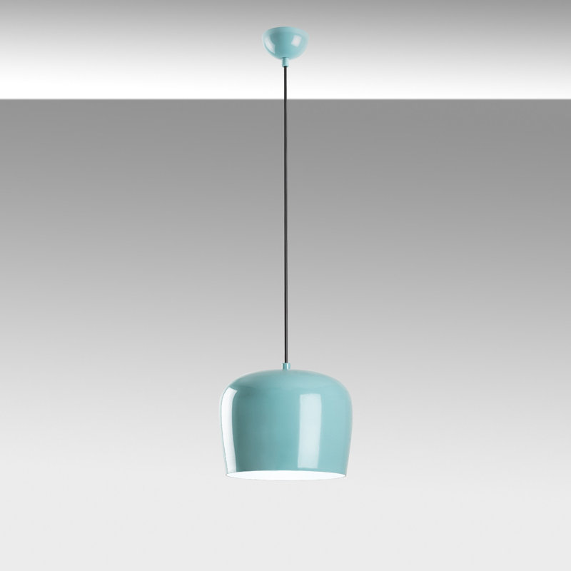 Lustre élégant en métal turquoise, hauteur réglable de 9,8 à 44,9 po, plaque de base de 9,8 po x 2,8 po | 1 x douille E27, 40 W maximum, éclairage élégant pour la décoration intérieure | Certifié IP20, parfait pour le salon et la salle à manger