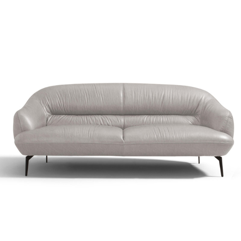Causeuse Nichls, Cuir véritable taupe, 35" H x 66" W x 38" D