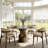 Amberly Luxury Modern Round Sintered Stone Dining Table Solid Wood Pedestal Kitchen Table For 2-8, One-step Installation-517018187-519124551-535997402