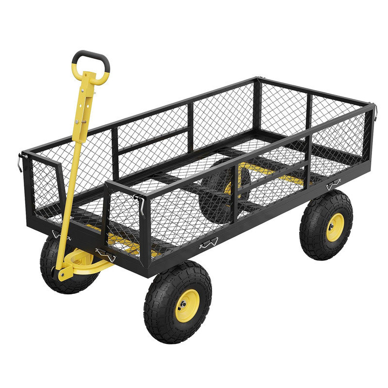 54.1cm H x 50.8cm W Utility Cart, Yellow/Black