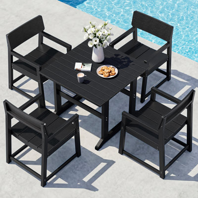 5-Piece HDPE Outdoor Patio Dining Set