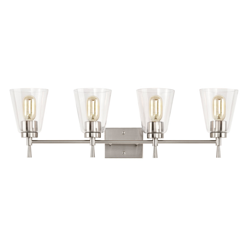 4 - Light Dimmable Vanity Light, Brushed Nickel