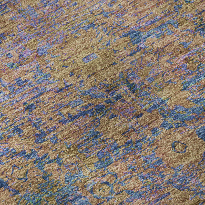 Premium Machine Washable Otte AMF1773 Border Rug, Round 8'