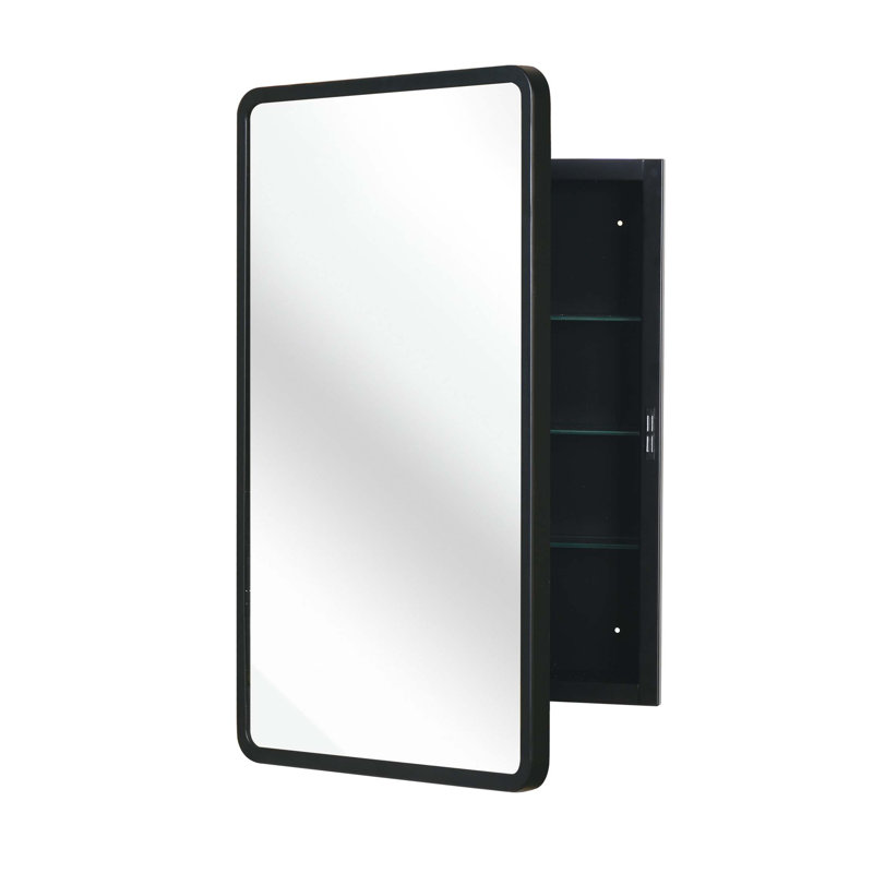 Armoire à miroir en métal à fixation murale ou encastrée, 24"