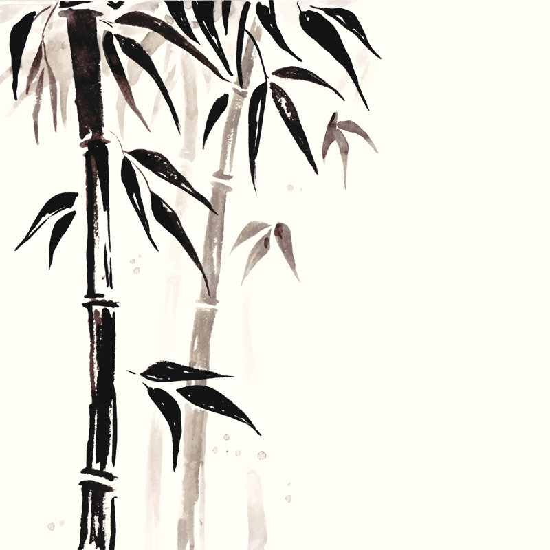 Bamboo In Chinese Style by Katyau - Wrapped Canvas Painting, 30cm H x 30cm W x 3.8cm D