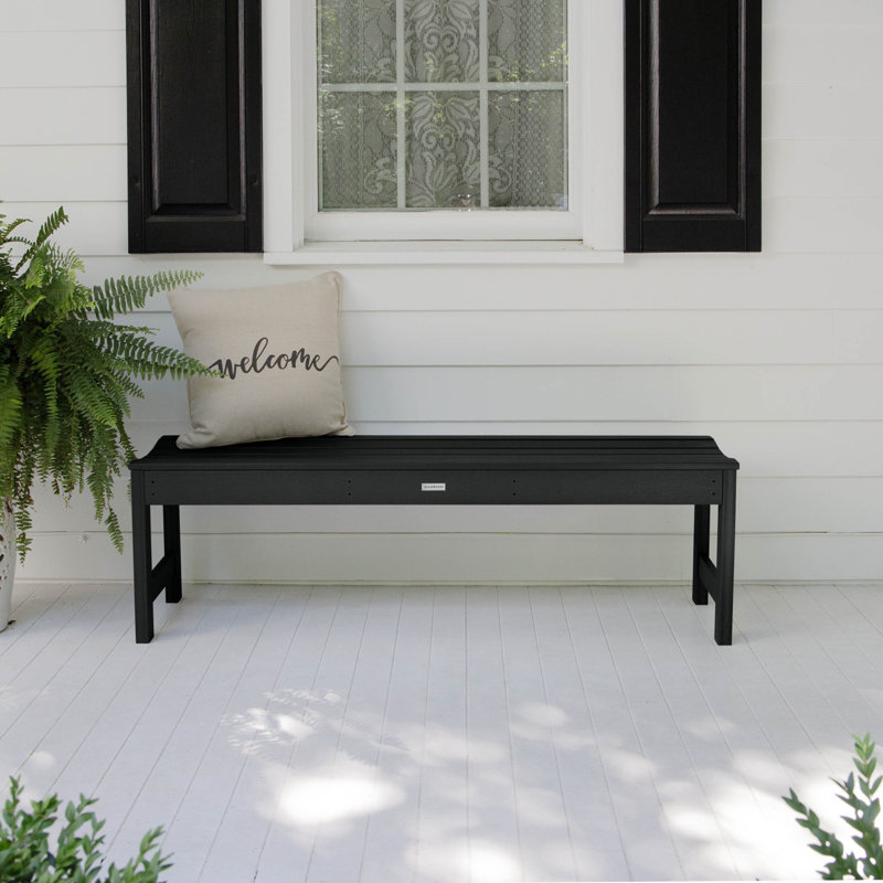 Arbnora Recycled Plastic Picnic Bench, 17.3" H x 56.8" W x 15.8" D, Black