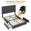 Structure de lit plateforme, tissu recouvert de tissu avec 4 tiroirs de rangement, aucun sommier requis, support de lattes en bois, silencieux, assemblage facile-511262191-511262097