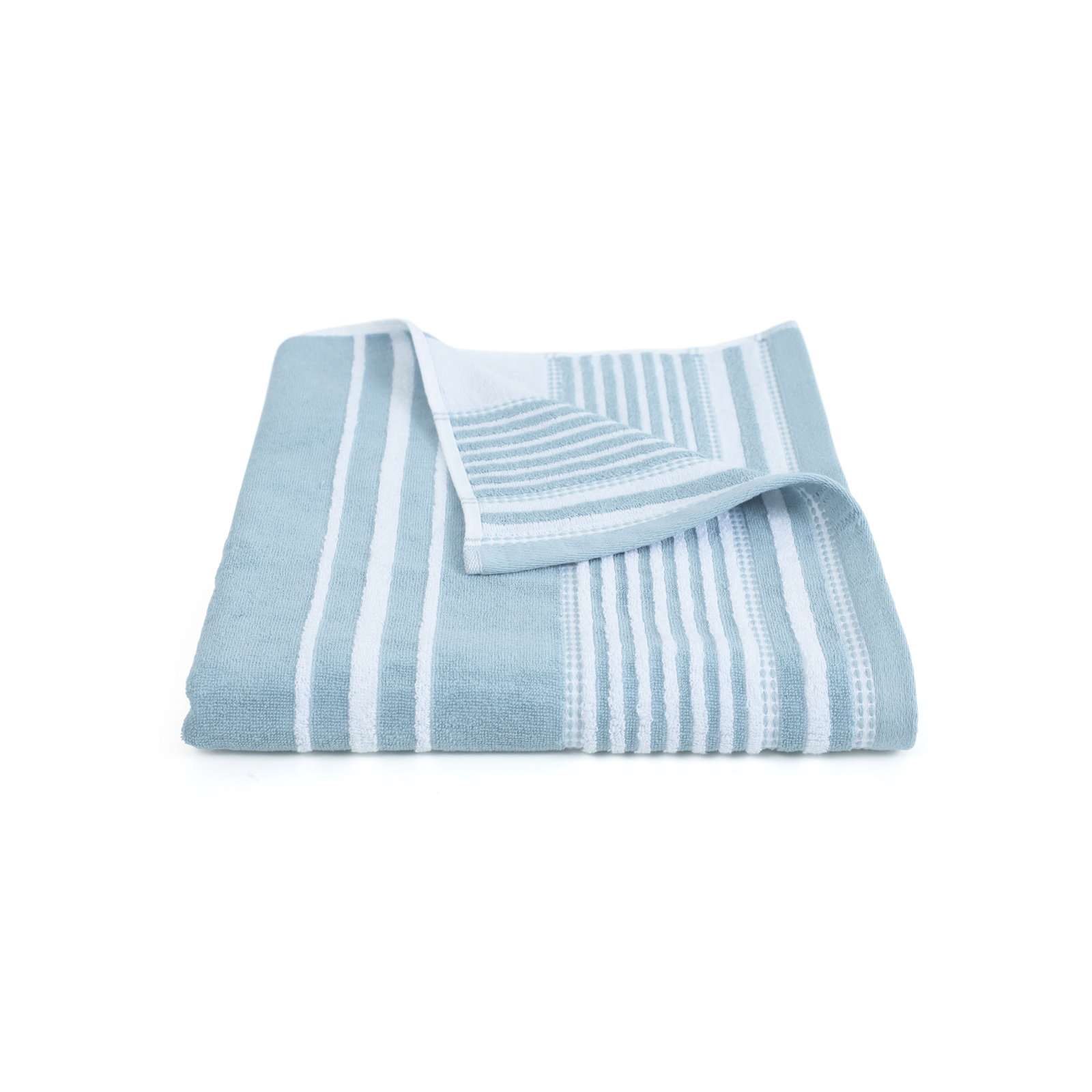 Joss & Main Sculpted Stripe Light Blue Bath Towel, Batten Stripe Mineral