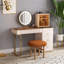 Meuble-lavabo de haute qualité avec tabouret, très facile à assembler, plateau en verre, avec prise de courant-2109057133-2109057123