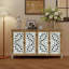 Rangement décoratif 4 portes - Armoire pour couloir. Buffet avec finition peinte et design vieilli avec portes de salon. Patiné, fabriqué à la main, accrocheur