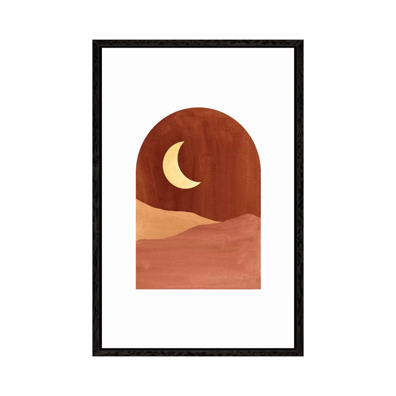 Terracotta Night - Painting on Canvas, 152.4cm H x 101.6cm W x 3.81cm D, Black Framed