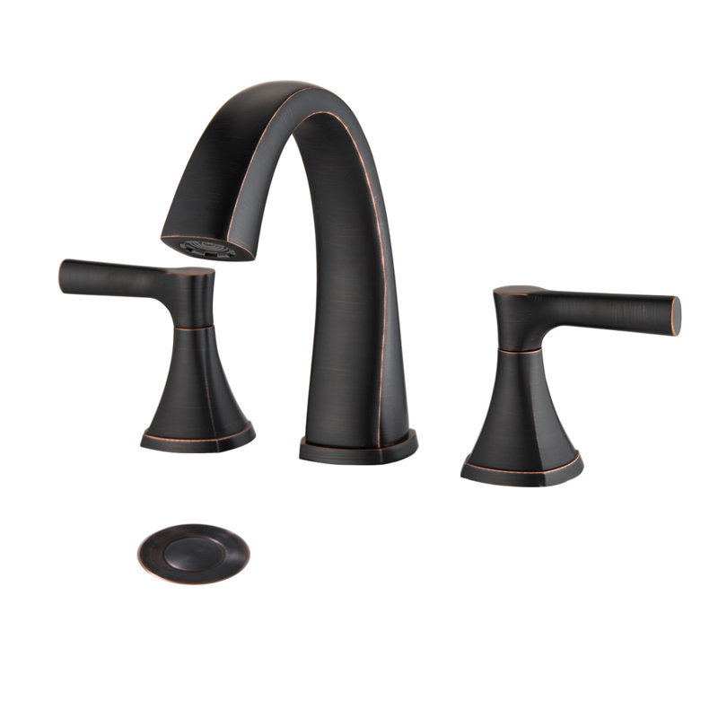 Widespread 2-handle Bathroom Faucet with Drain Assembly, Oil-Rubbed Bronze