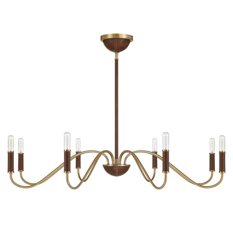  Lustre 8 lumières en laiton chaleureux Abeline