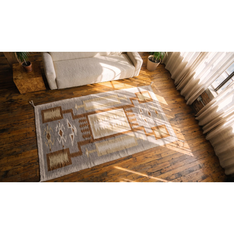 Flatweave Wool Geometric Area Rug