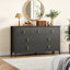 Commode pour chambre à coucher avec 7 tiroirs, commode moderne de 54 po avec poignée en métal, meuble télé-1446598235