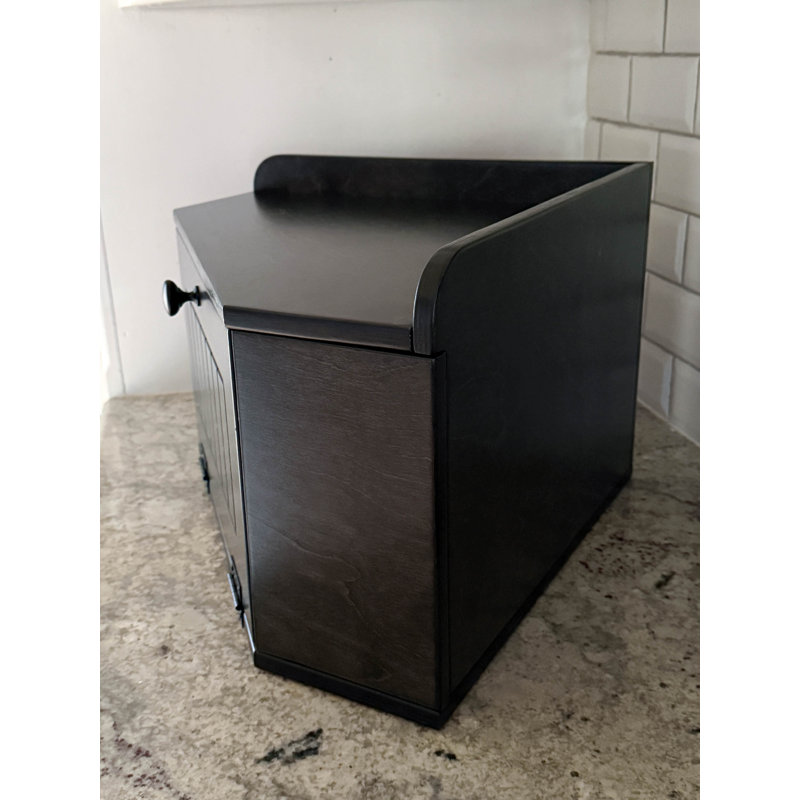 Boîte à pain de coin fabriquée à la main pour comptoir de cuisine, Noir