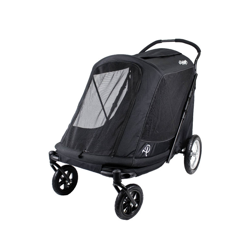Petique - New & Improved Apollo Elite Light Wt. Pet Stroller For Large, Senior, Disabled& Multiple Pets; Bult-In Sturdy Ramp, Low To Ground, Air Tires, Convertible Canopy, Supports Up To 133 Lbs.