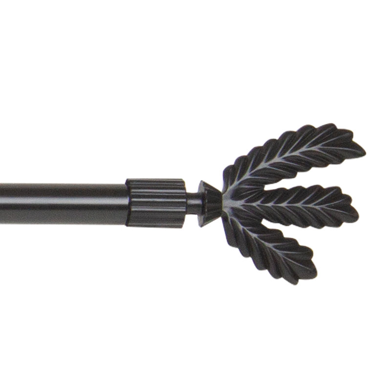Tringle à rideaux simple réglable 0,44 "Addiena, 18" - 28", Noir