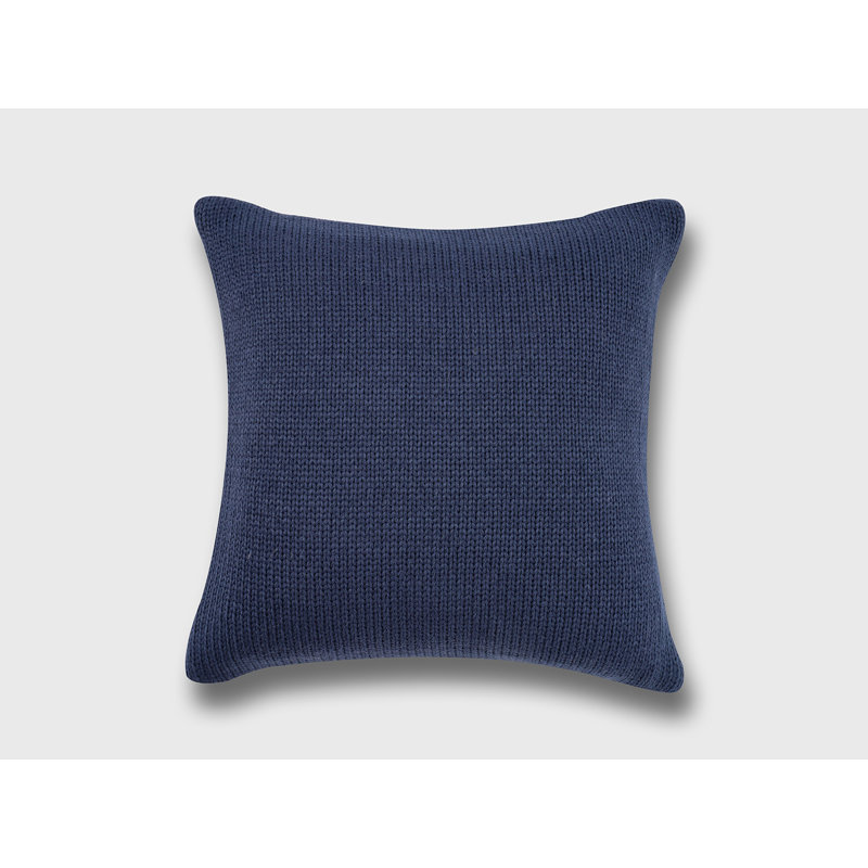 Navy Chunky Sweater Knit Square Throw Pillow 20" x 20"