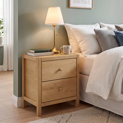 2 Drawer Nightstand - Light Oak Finish