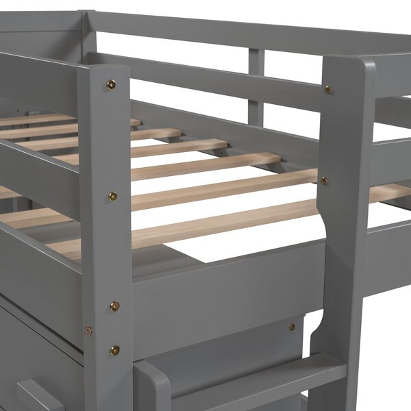 Harriet Bee Azaree Kids Twin Loft Bed with Drawers | Wayfair