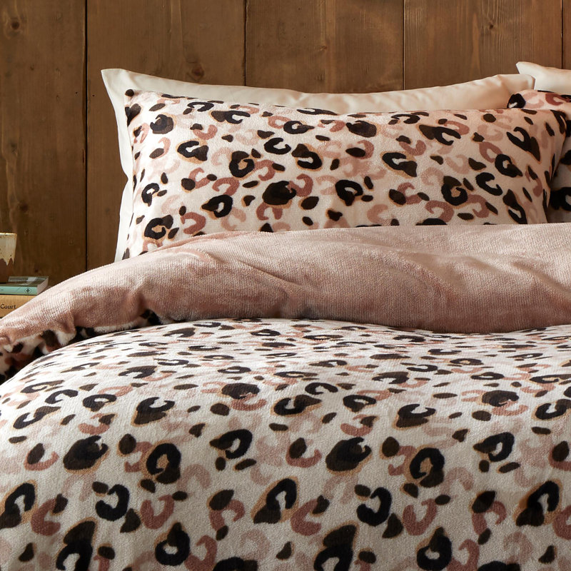 Fusion Cosy Leopard Duvet Cover Set Natural, Single Duvet Cover + 1 Standard Pillowcase