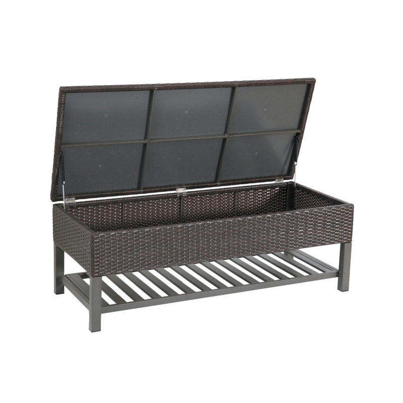 Banc de rangement Regent avec support en métal