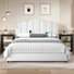 Full Upholstered Bed With 2 Nightstands – Charging Station, Modern Bedroom Set