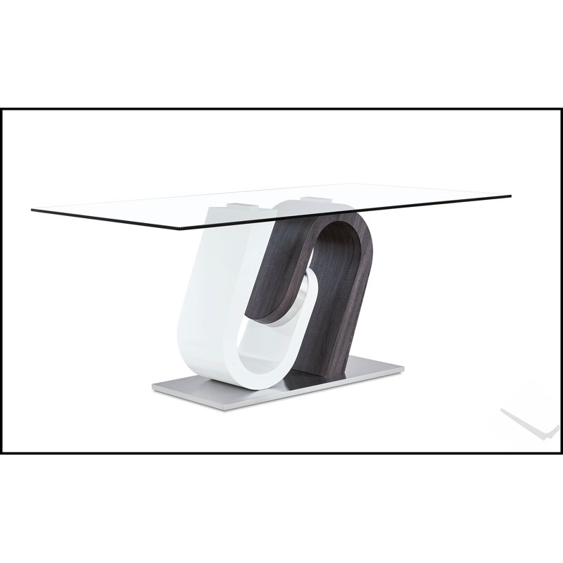Élégante table de salle à manger grise et blanche avec une fabrication durable pour les cuisines et les salles à manger modernes