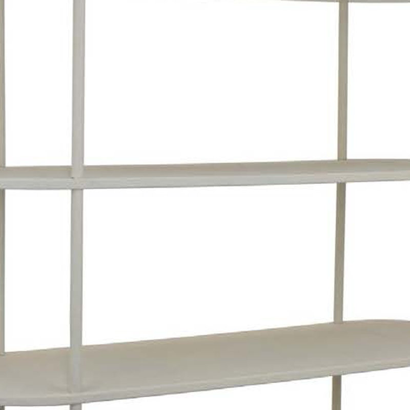 Bibliothèque décorative, 4 tablettes en bois, cadre en métal blanc industriel de 64 pouces