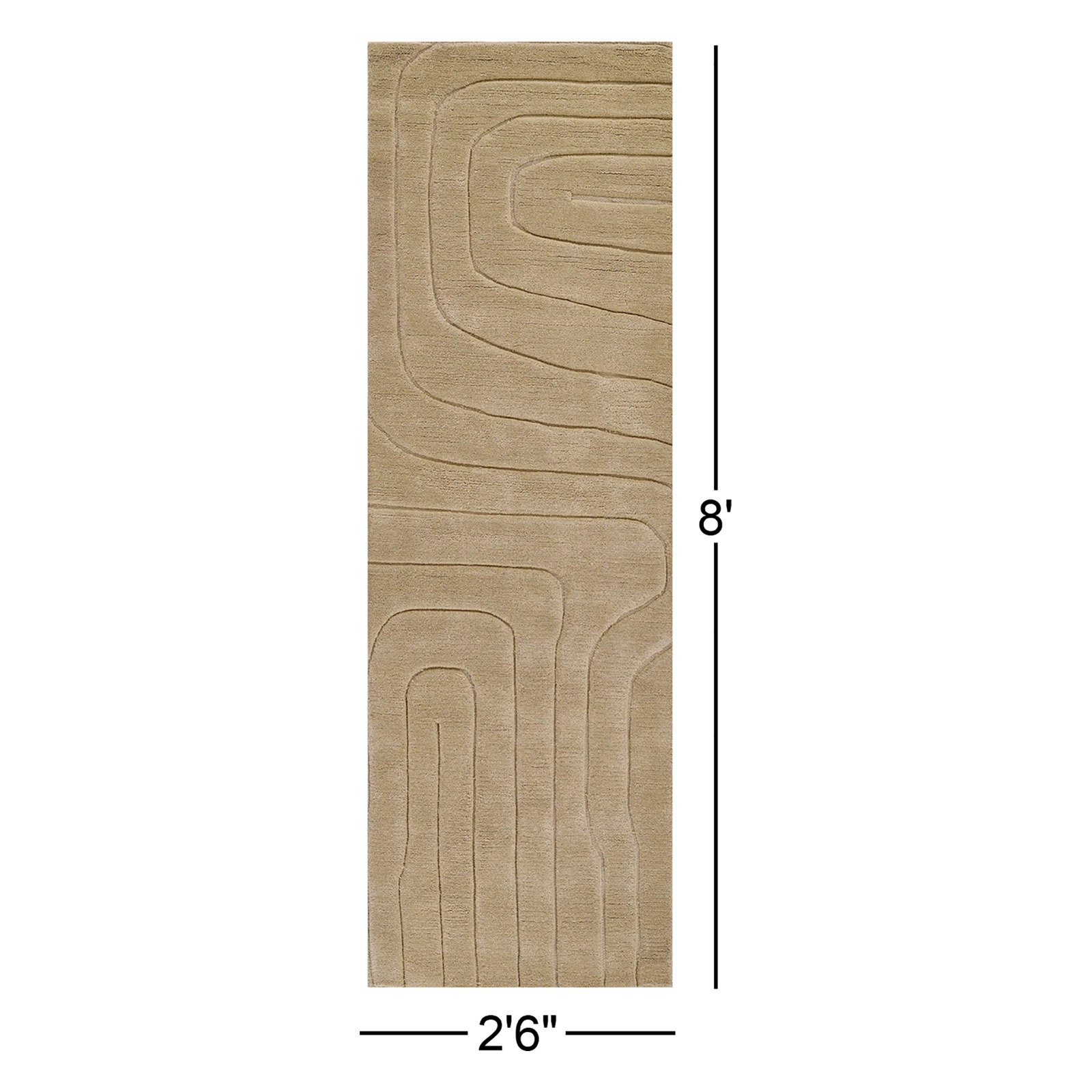 Aelin Wavy Hand Tufted Wool Rug, Runner 2'6" x 8'