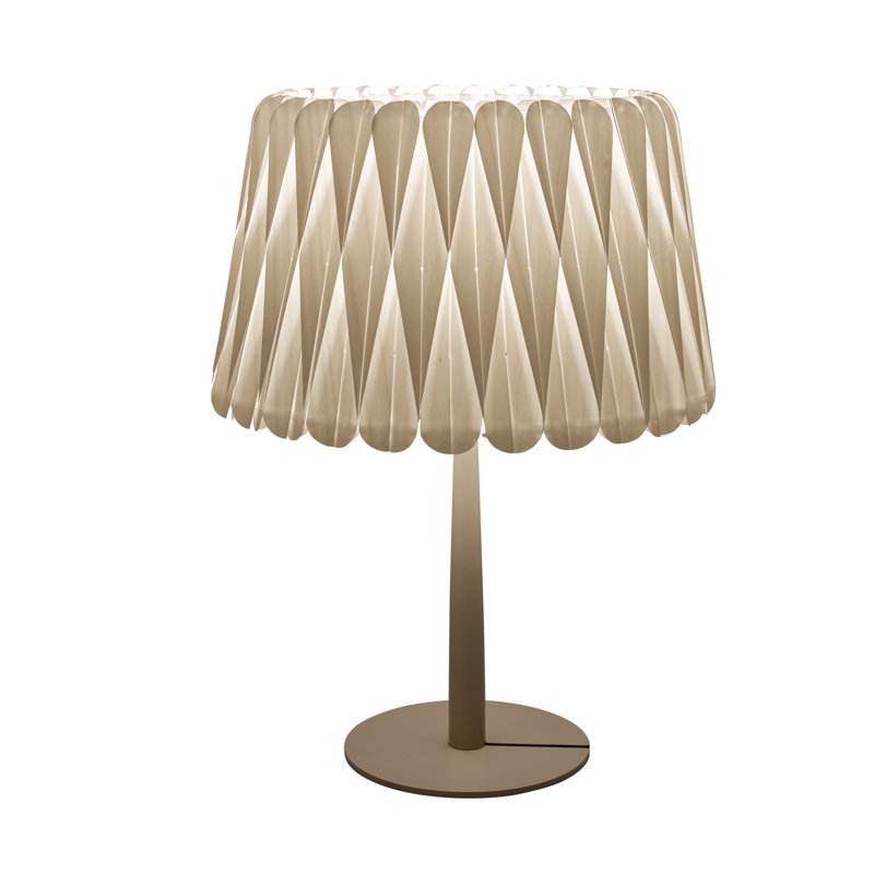 Lola Table Lamp, Matte Black, Ivory White, 20.9" H x 15.4" W x 15.4" D