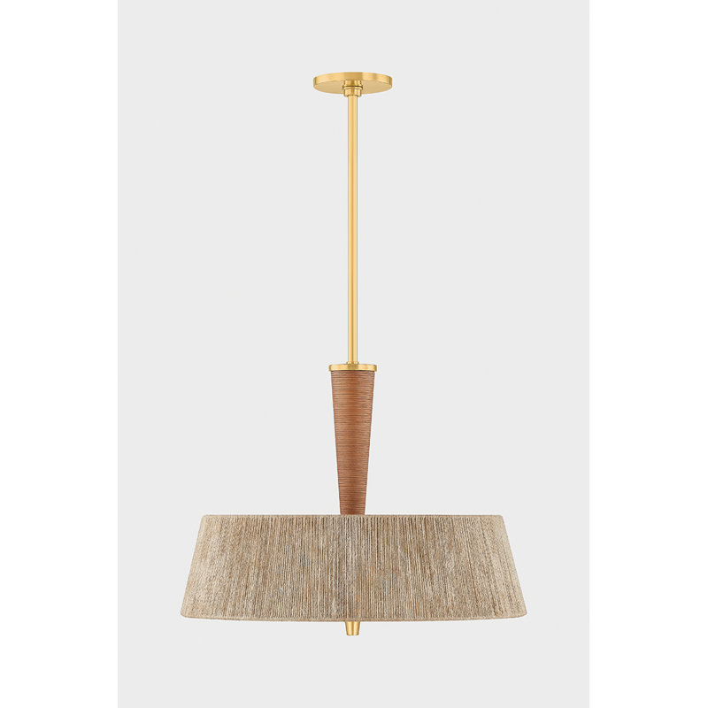 George Pendant in Aged Brass by Cortney Bishop, 17.25" H x 22" W x 22" D