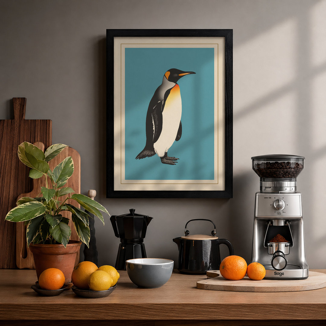 Standing Penguin Minimalist Framed Art Print