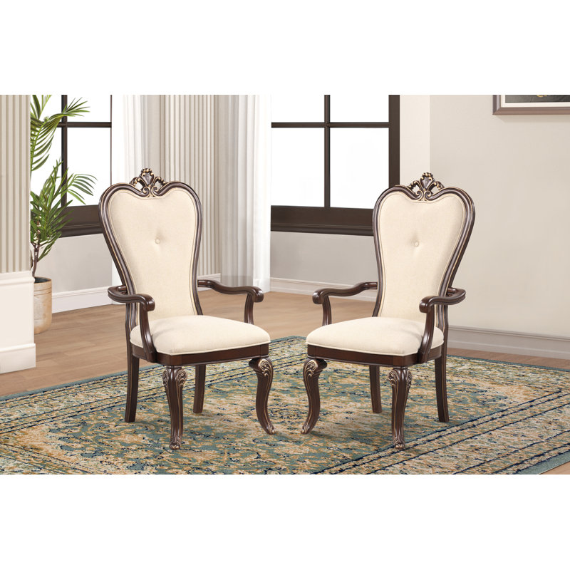 Cambria Hills 20'' H Tufted Upholstered Armchair, Cherry Brown/Brown Frame