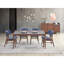 Chaise d'appoint rembourrée bleue et noyer Bevis (ensemble de 2)-358949079