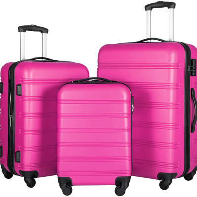 Ensemble de valise à roulettes 3 pièces avec serrure TSA 20 "24" 28 "En stock