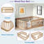 Structure de lit en bois avec clôture-422625209