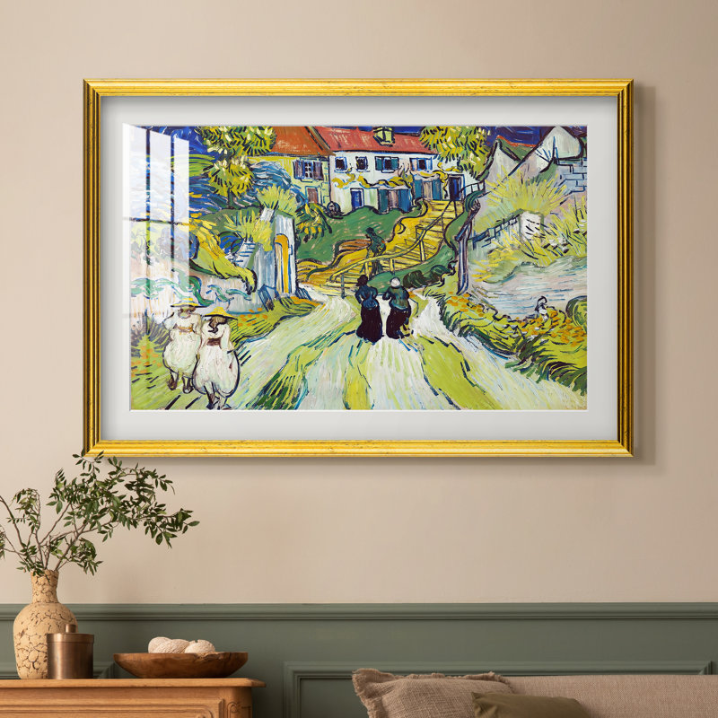 Escalier à Auvers, 1890 - Vincent van Gogh - Reproduction encadrée sur mesure, 16x22 INNER SIZE, Framed Print with Mat