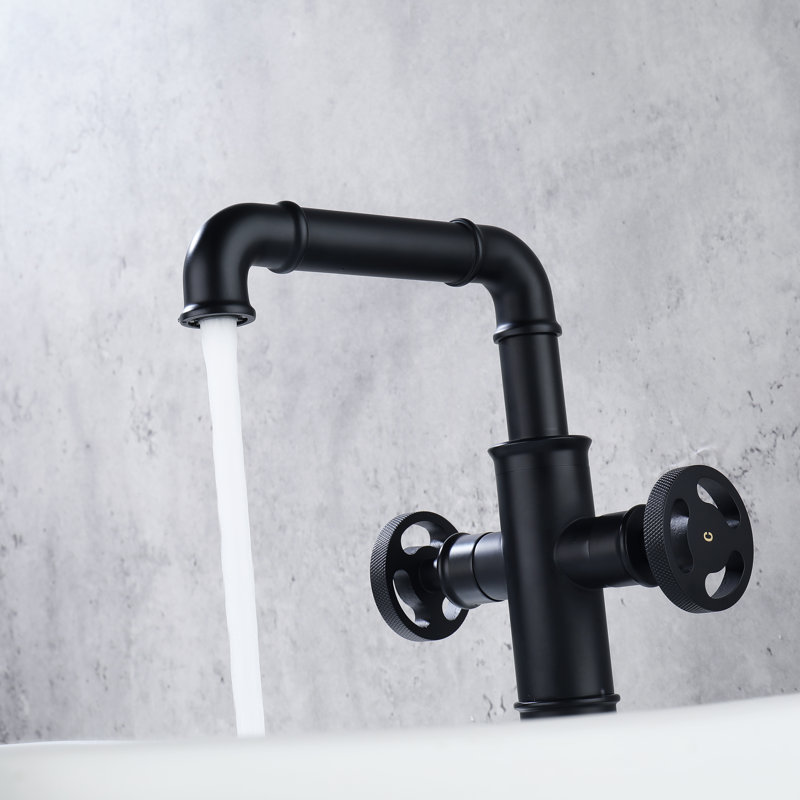 Single-Hole 2-handle Bathroom Faucet, Matte Black