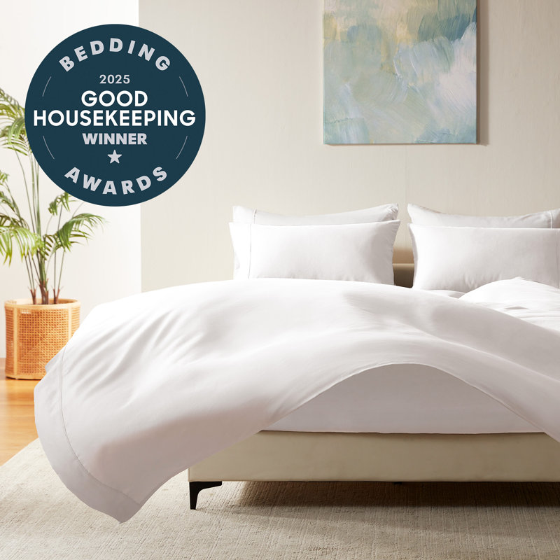 Microfiber Percale Sheet Set, White, Queen Sheet Set + Fitted Sheet + 2 Pillowcases
