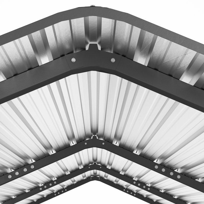 Galvanized Steel Carport, 10X15x8.4, 8.4' H x 9.91' W x 15' D
